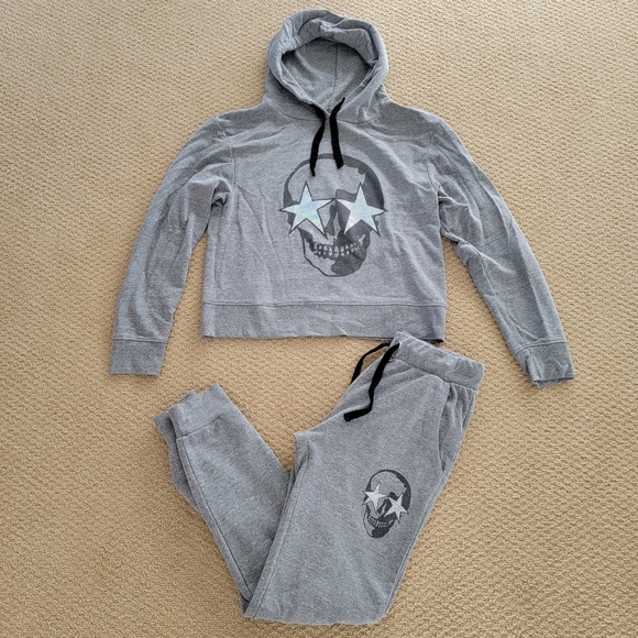 CHRLDR Skull Star Flat Pocket Sweatpants Size Small Grey - Picture 7 of 7